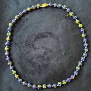 Elegant Purple and Yellow Beaded Necklace